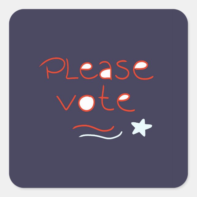 Simple Please Vote Sticker (Front)
