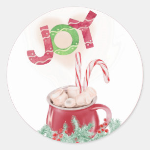 Simple Pleasures Bring Christmas Joy Classic Round Sticker