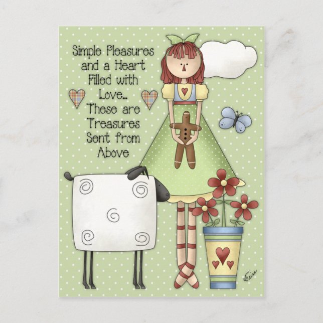 Simple Pleasures Country Annie Doll Postcard (Front)