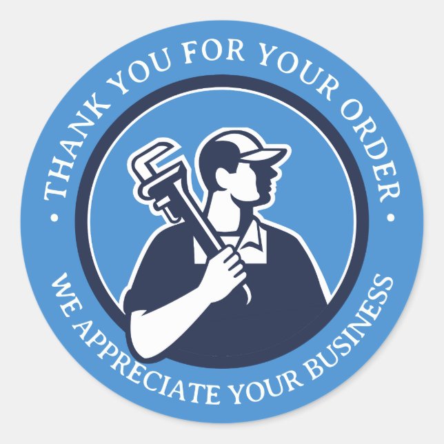 Simple Plumber / Electrician (Generic) Logo  Classic Round Sticker (Front)