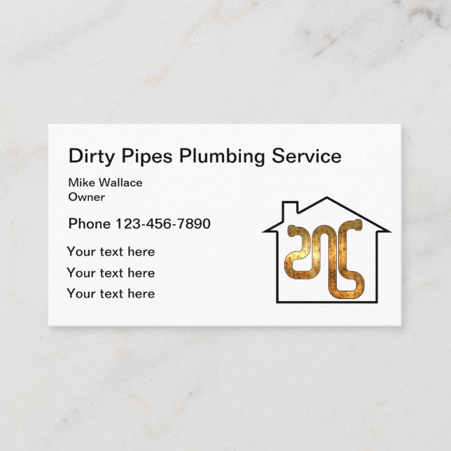 SImple Plumbing Service Plumber Business Card (Front)