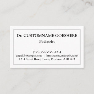 Simple Podiatrist Business Card