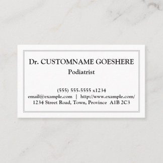 Simple Podiatrist Business Card