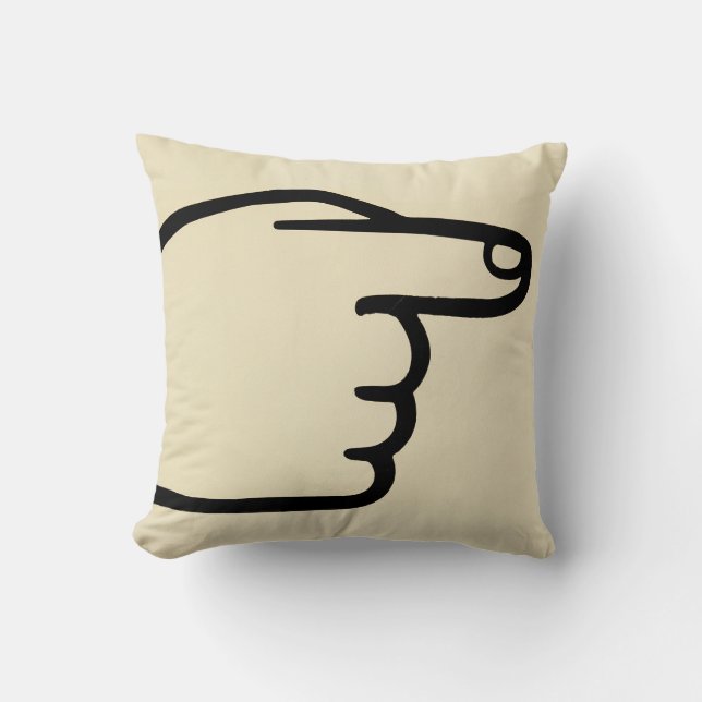 Simple Pointing Hand Manicule Cushion (Front)