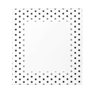 Simple Polka Dot Black and White Pattern Notepad