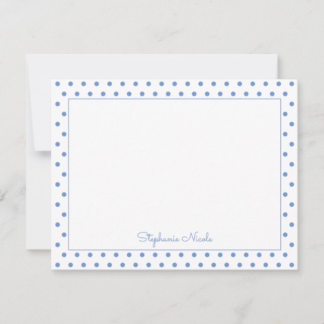 Simple Polka Dot Light Blue Personalised  Card (Front)
