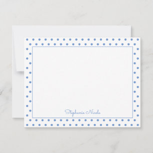 Simple Polka Dot Light Blue Personalised  Card