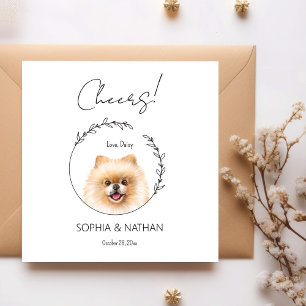 Simple Pomeranian Dog Wedding Cocktail Napkins