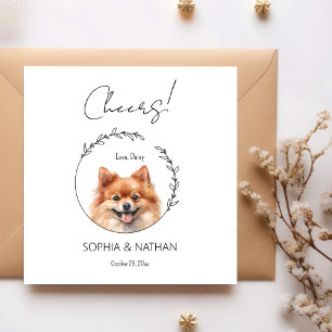 Simple Pomeranian Dog Wedding Cocktail Napkins