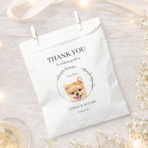 Simple Pomeranian Dog Wedding Thank You Favour Bag