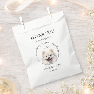 Simple Pomeranian Dog Wedding Thank You Favour Bag