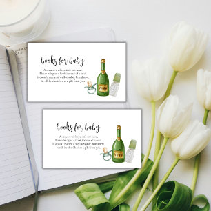 Simple Poppin Champagne Bottles Books Baby Shower Enclosure Card