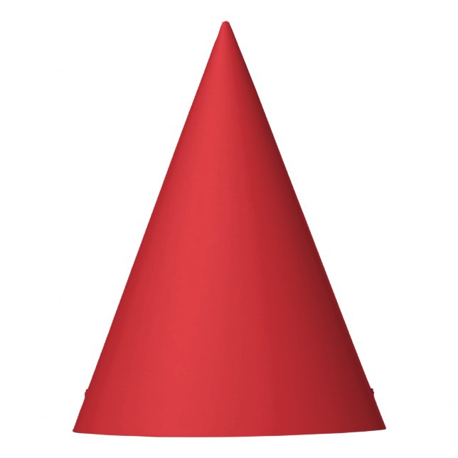 Simple Poppy solid red Party Hat (Front)