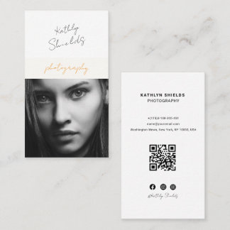 Simple Portrait Minimalist Modern Photography Business Card