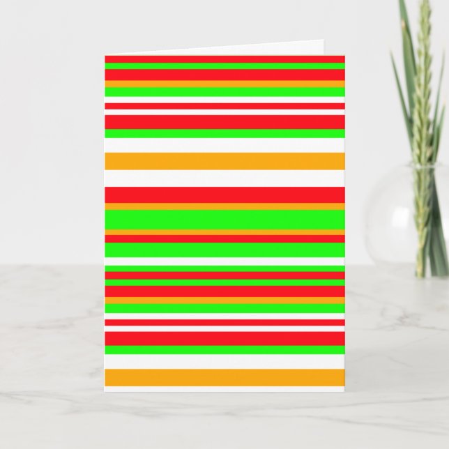 Simple Positive Vibes Celebration Stripes Pattern Card (Front)