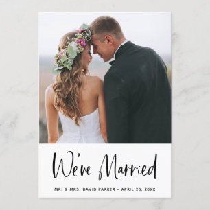 Simple Post Wedding Announcement and Party Photo