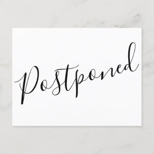 Simple Postponed Change the Date Cancelled Event Announcement Postcard