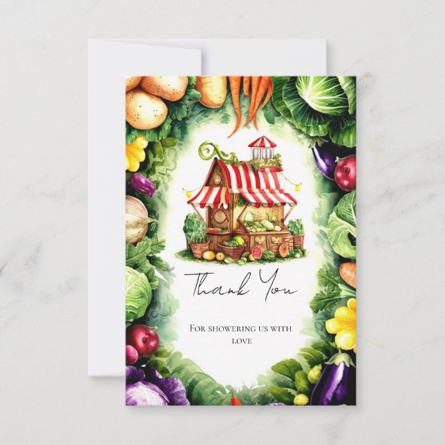 Simple Potato Farmer's Market Baby Shower Thank You Card (Front)
