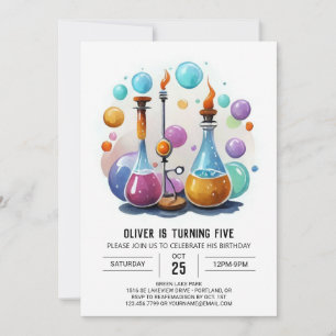 Simple Potion Whimsy Scientist Birthday Invitation
