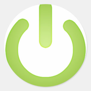 Simple Power Button Classic Round Sticker