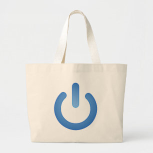 Simple Power Button Large Tote Bag