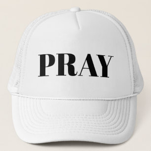 Simple Pray Modern Typography Bold Religious Trucker Hat