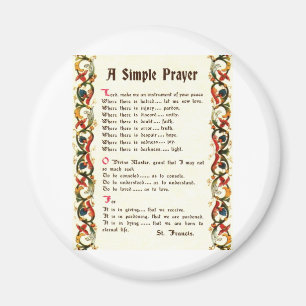 simple prayer by St. Francis of Assisi Magnet