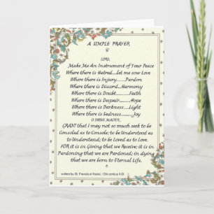 simple prayer=st. francis=pope francis=florentine card
