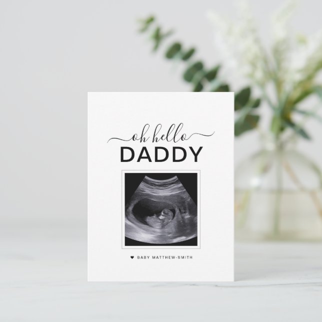 Simple Pregnancy Announcement Ultrasound Photo (Standing Front)