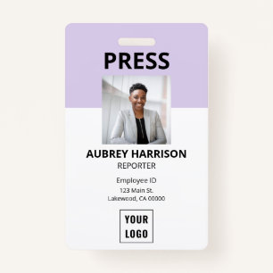 Simple Press Photo ID ID Badge