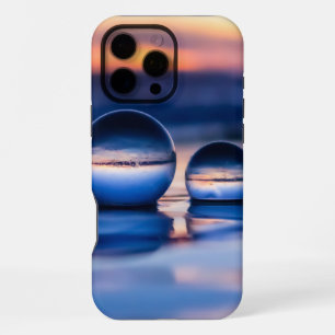 Simple Pretty Blue Pink Sunset Crystal Ball Photo iPhone 16 Pro Max Case