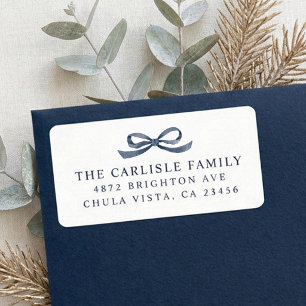 Simple Pretty Bow Christmas Return Address Label