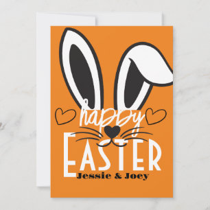 simple pretty easter bunny script family holiday card