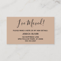 Simple Pretty I've Moved on Toasted Almond Card