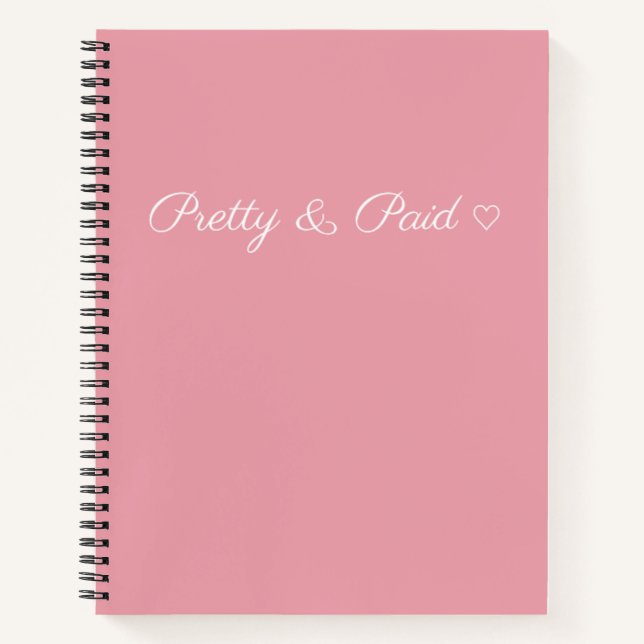 Simple Pretty & Paid with Heart Notebook (Front)