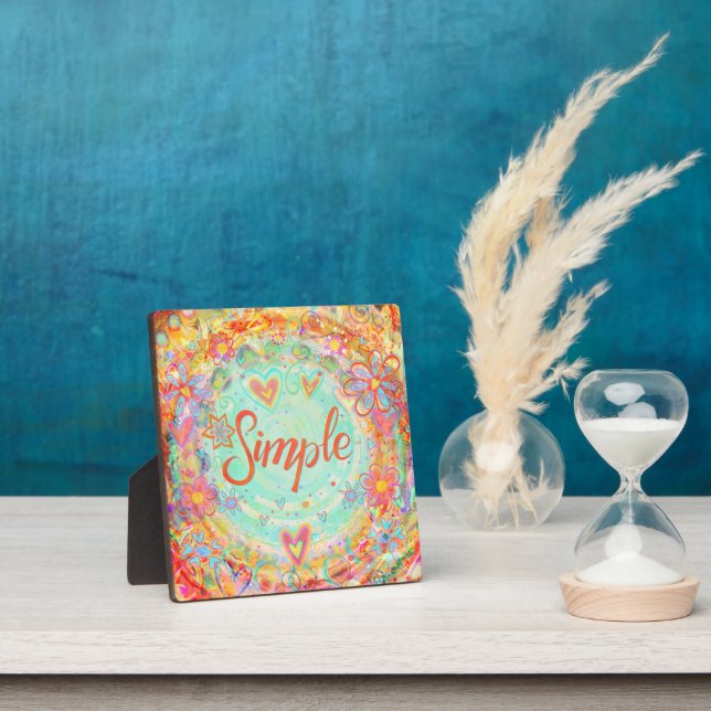 Simple Pretty Pastel Floral Inspirivity Easel Plaque (Insitu)
