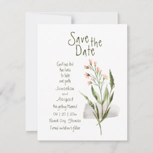 Simple Pretty Pink Flowers Christian Wedding Save The Date