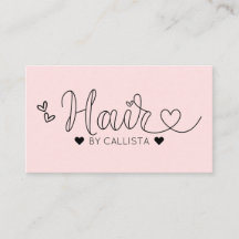 Simple Pretty Pink Hearts Typography Hair