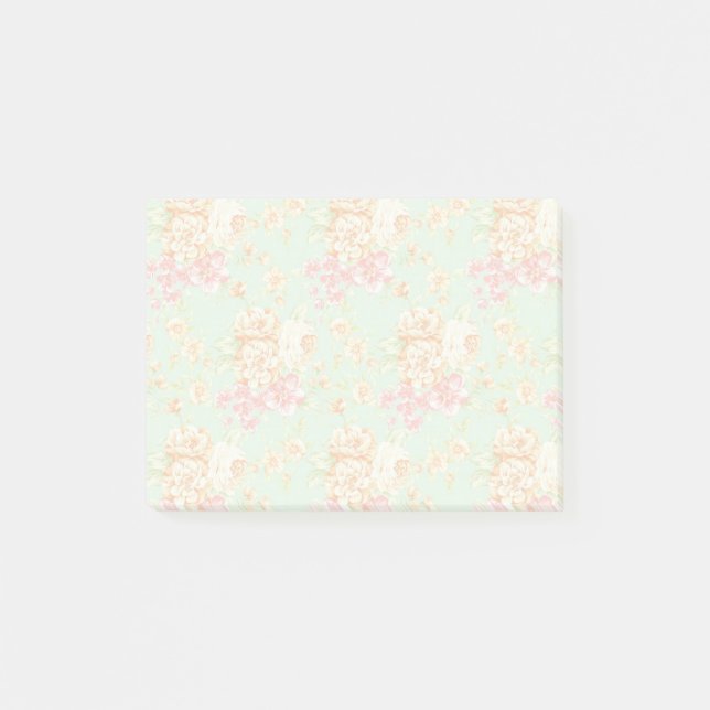 Simple Pretty Rose Print Floral Sticky Notes (Front)