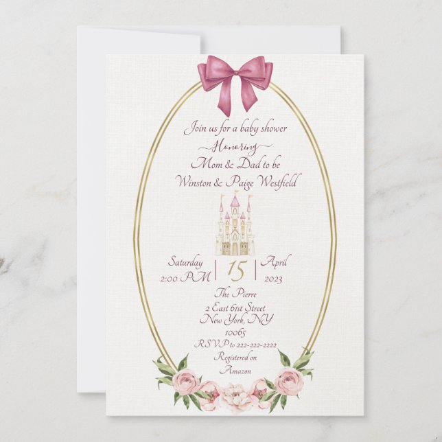 Simple Princess baby shower invite (Front)