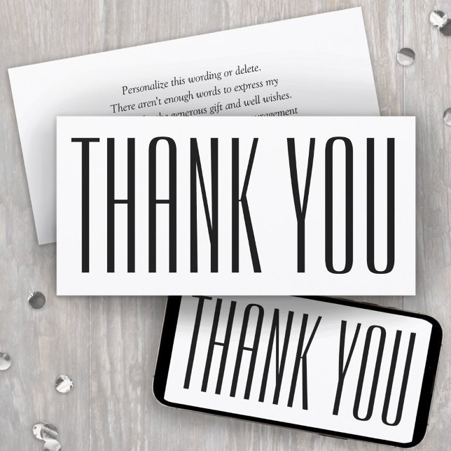 Simple Printable Chic Modern White Thank You Card (Creator Uploaded)