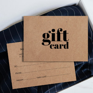 Simple Printed Kraft Beauty Gift Card