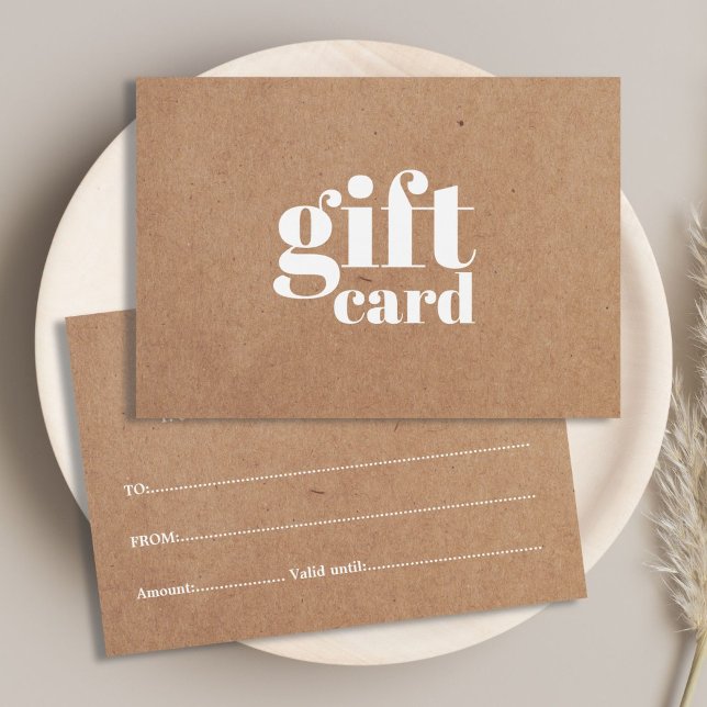 Simple Printed Kraft Beauty Gift Card (Creator Uploaded)