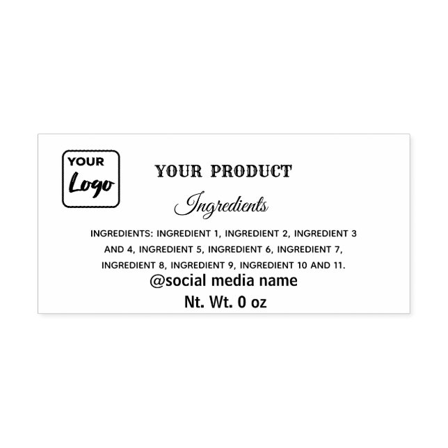 Simple Product ingredients custom logo Self-inking Stamp (Design)