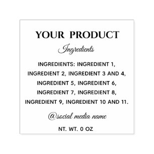 Simple Product ingredients  Self-inking Stamp