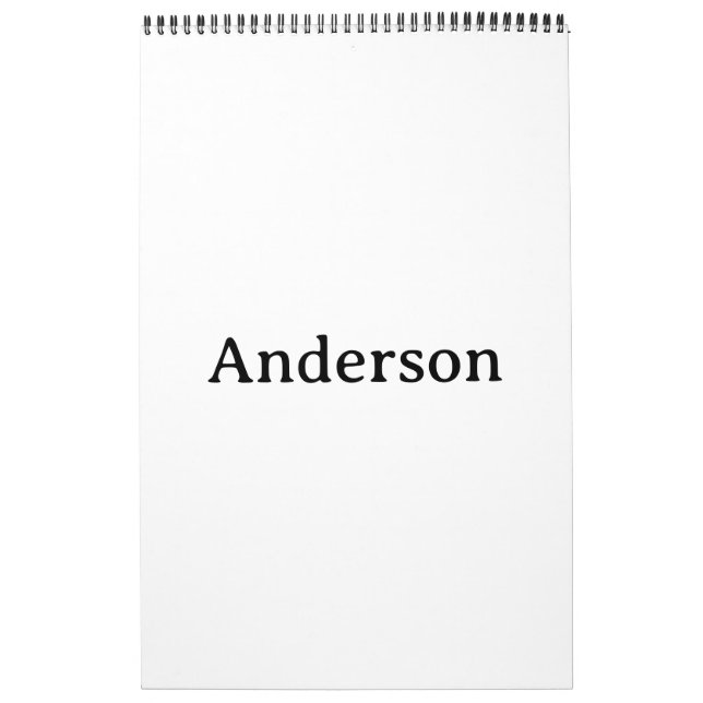 Simple Professiona 17" x 11" One Page Medium Black Calendar (Cover)