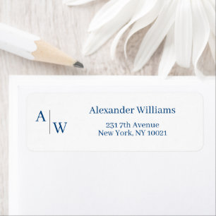Simple Professional 2 Monogram Name Navy Blue