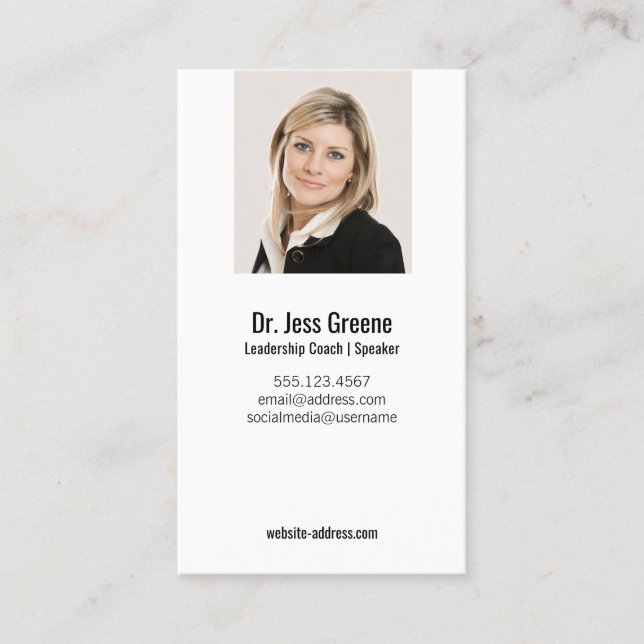 Simple Professional Add Image Photo Business Card (Front)