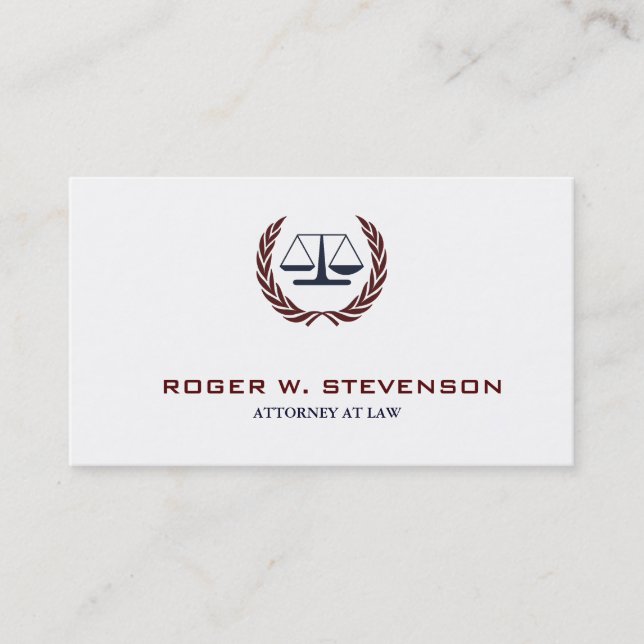 Simple Professional Attorney Lawyer Law Firm Business Card (Front)