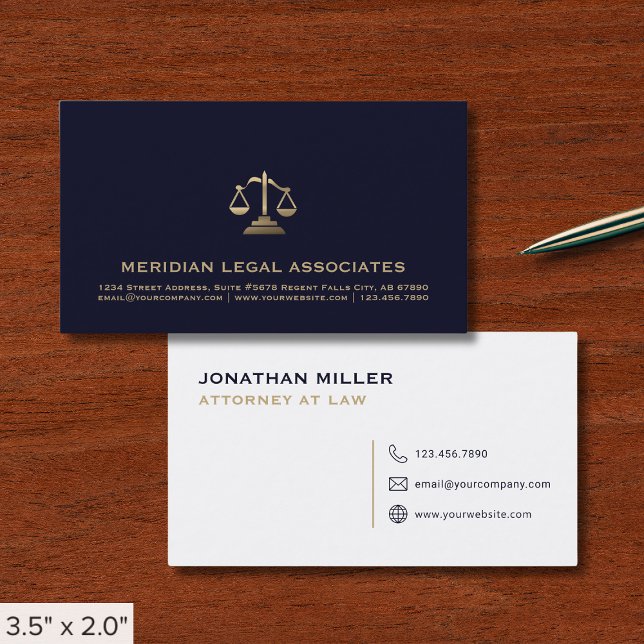 Simple Professional Attorney Legal Lawyer  Business Card (Creator Uploaded)